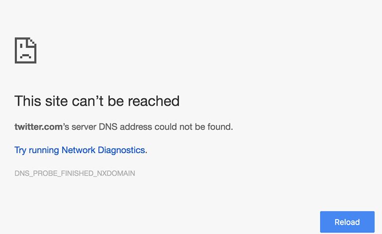 خطای “This site can’t be reached”